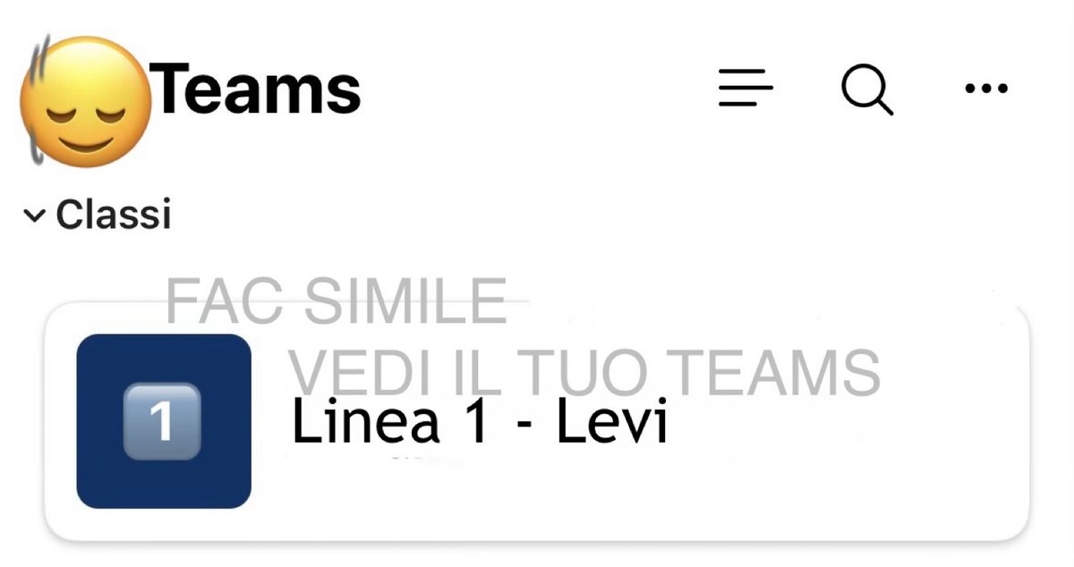 Fac simile: classe Linea 1 Levi in Microsoft Teams — vedi il tuo Teams